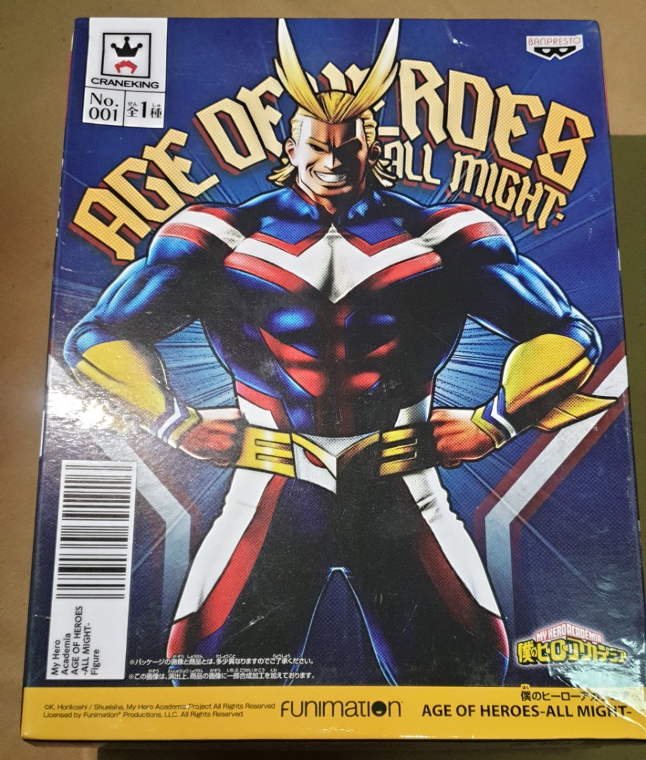 Banpresto My Hero Academia Age Of Heroes All Might Figure Hobbies Toys Toys Games On Carousell