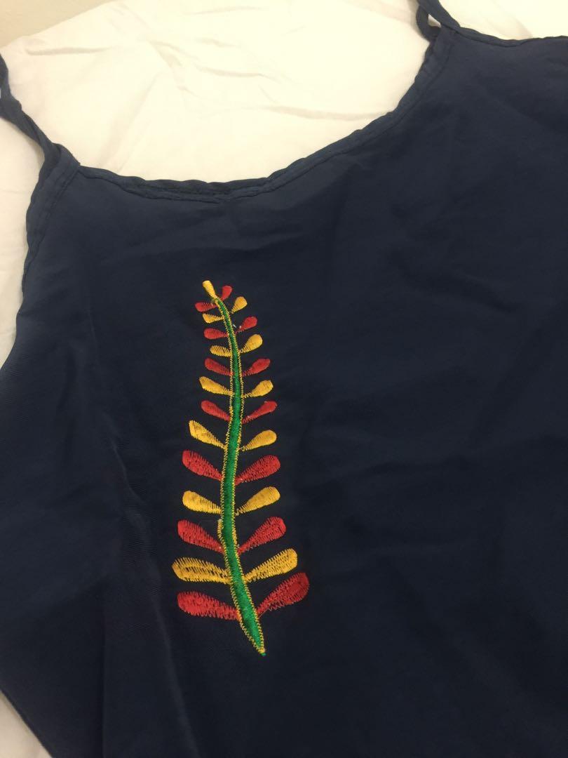 Navy blue dress with embroidery (Category: Dresses) located in Quezon City. Submitted by katrinaf__ (Listing ID 1091674413, Image 2). Description: RFS: decluttering.