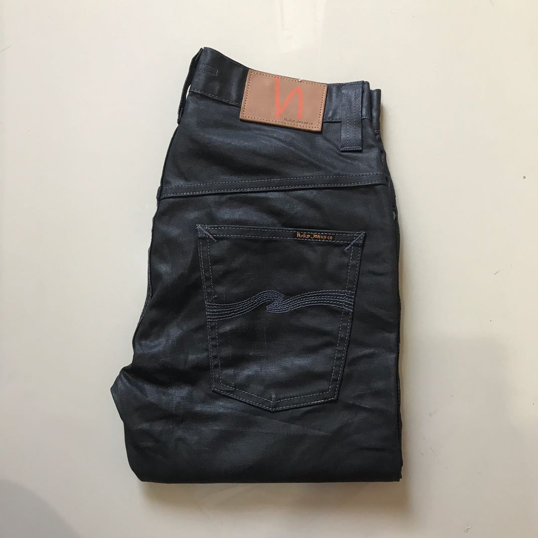 NETT Nudie Jeans Thin Finn Black Coated Indigo