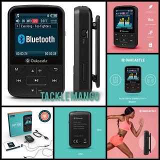 Oakcastle MP100 16GB Mini Portable MP3 Player with Bluetooth, FM Radio, Micro SD slot, Headphones + Waterproof Case Included, Expandable up to 128GB, plays FLAC & WAV files, Ideal for Running & Sports
