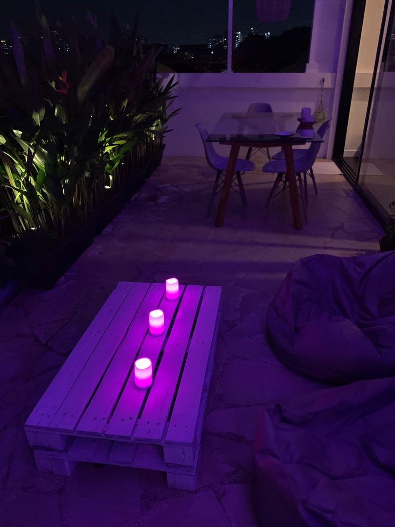 Outdoor coffee table in pallet (white color), Furniture & Home Living