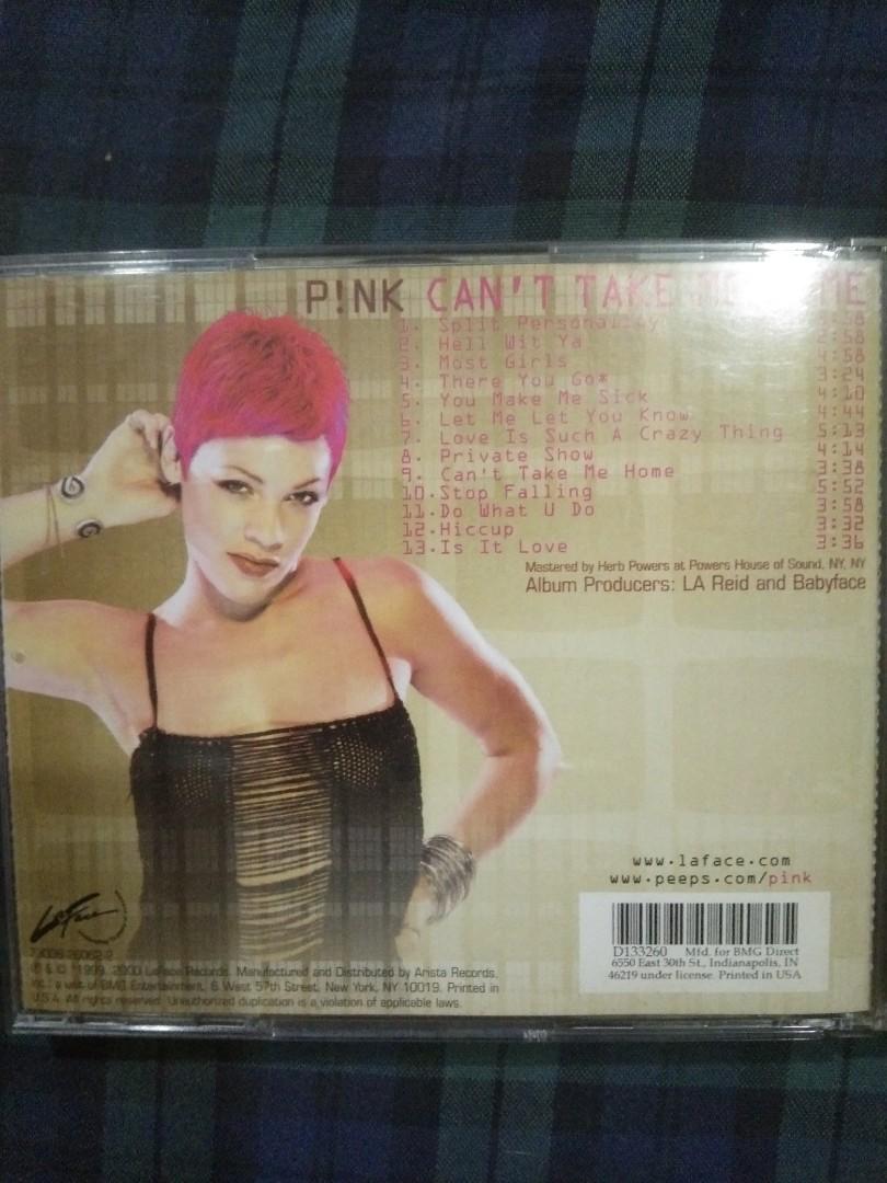 Pink... Can't Take Me Home (Category: CDs & DVDs) located in Valenzuela. Submitted by mighthor0526 (Listing ID 1091543063, Image 2). Description: *Original CD from the US... *For rider pickup or shipping... *Pm me for the details...