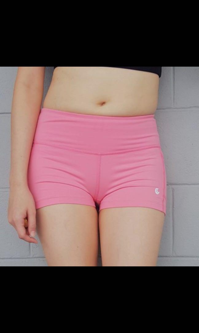 Pink cheap yoga running shorts