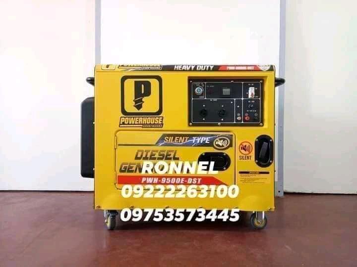 POWERHOUSE USA Diesel Silent Type Generator (Category: Looking For) located in Valenzuela. Submitted by ronnelpowertools (Listing ID 1091635796, Image 3). Description: Price - 65k DR POWERHOUSE USA Diesel Silent Type Generator - PWH-9500E-DST Model: PWH-9500E-DST Engine: Diesel Type: Silent Enclosure Voltage Regulator: AVR Type: 100% copper wire Phase: Single Frequency: 60Hz Max. AC Output: 8.0kva Rated AC Output: 7kva Rated AC Voltage: 220v Powe
