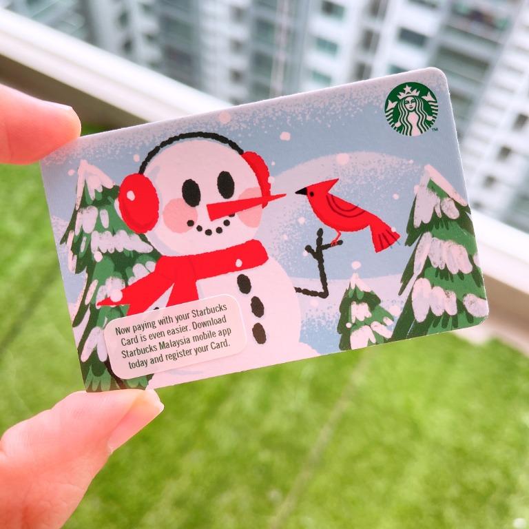 Readystock New Starbucks Malaysia Gift Card Snowman Beautiful Pin Intact Pin Close Collection Card Kitchen Appliances On Carousell