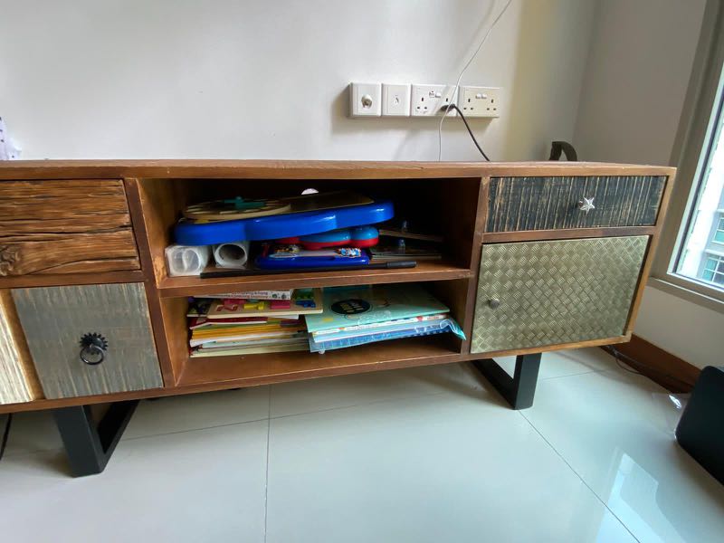 Rusticstyle TV console (mango wood), Furniture & Home Living
