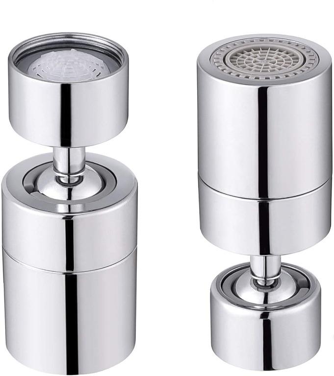 Samodra Kitchen Sink Faucet Aerator Dual Brass Swivel Ball 80 Big Angle Adjustable 2 Spray Function Soft Bubble Stream Strong Sprayer Faucet Tap Aerator Replacement Chrome 1 8gpm Fm22 Furniture Home Living