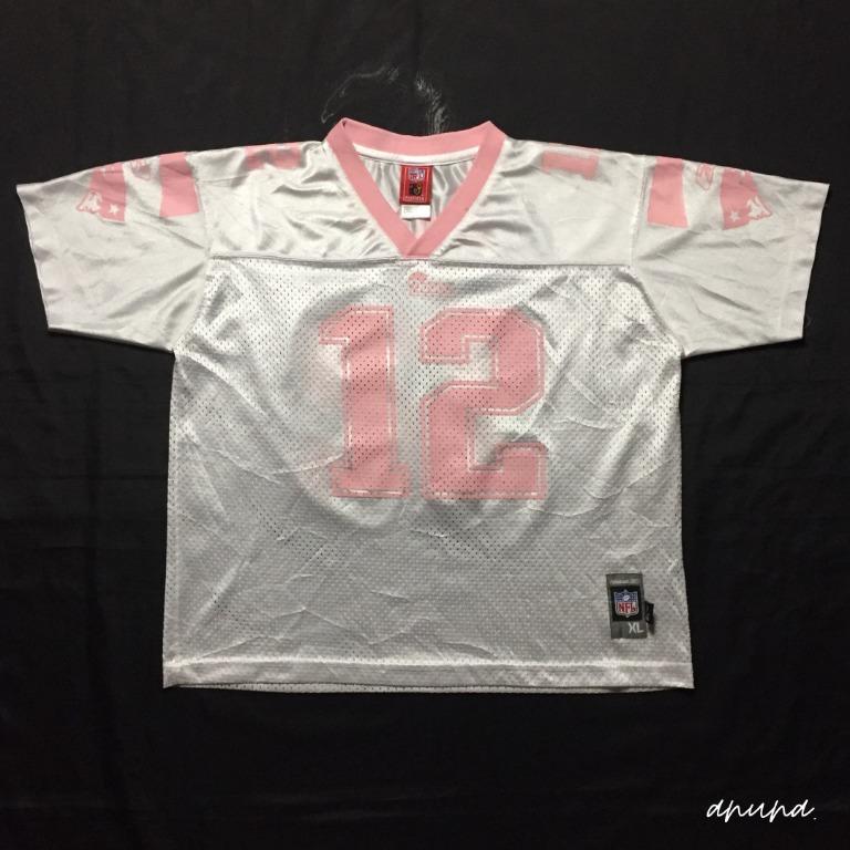 Pink and white tom brady jersey sale