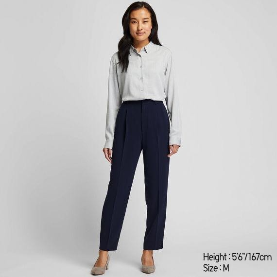 Uniqlo drape tapered ankle length pants 2025