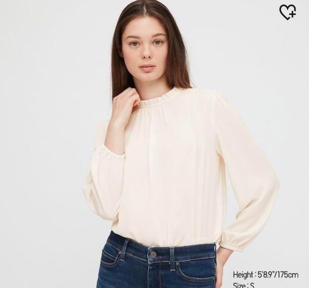 Uniqlo rayon georgette frill long 