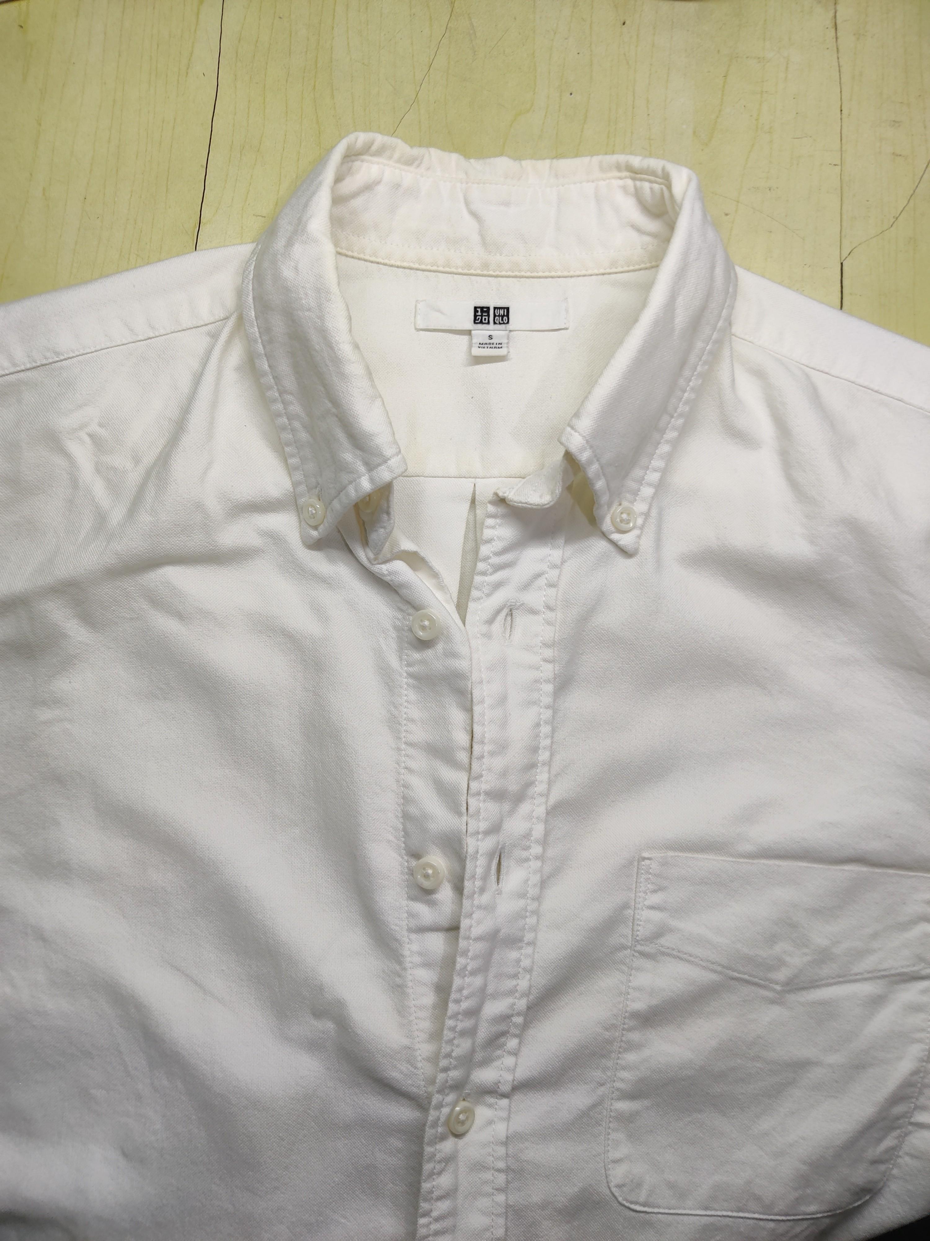Uniqlo White Oxford Shirt, Men's 
