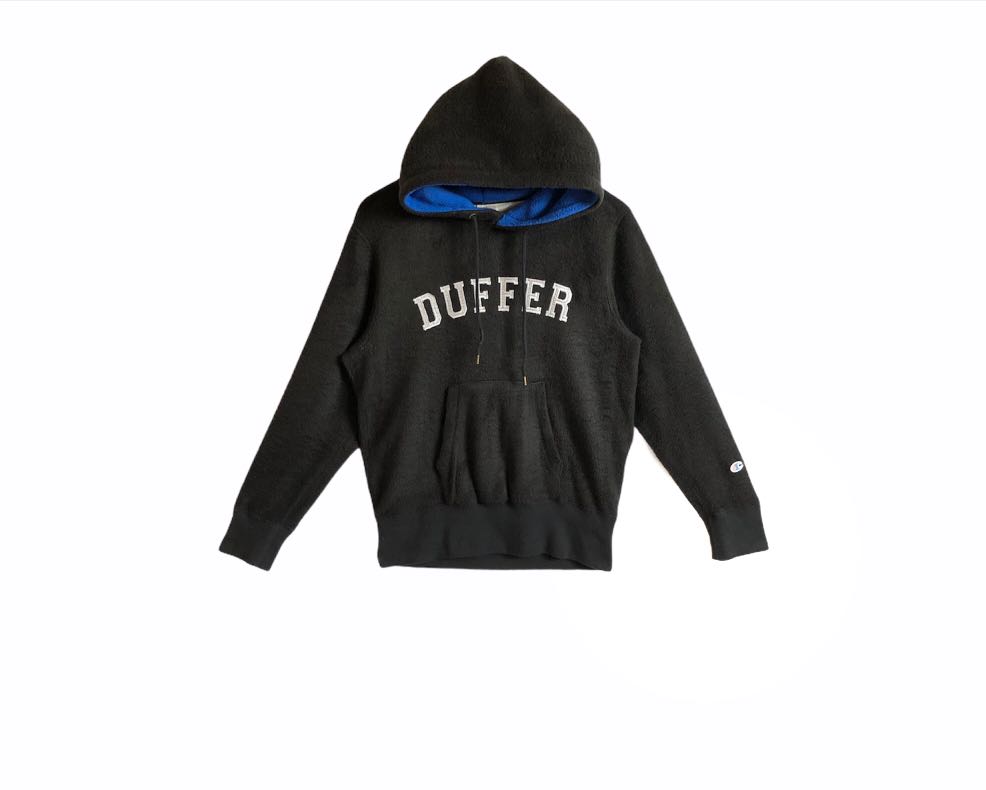 Vintage Champion x Duffer Of St George Fleece Hoodie Sweater Men s Fashion Tops Sets Hoodies on Carousell