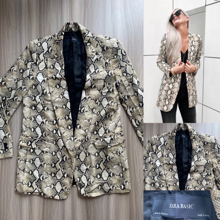Zara Snake Skin Blazer Women s Fashion Coats Jackets and
