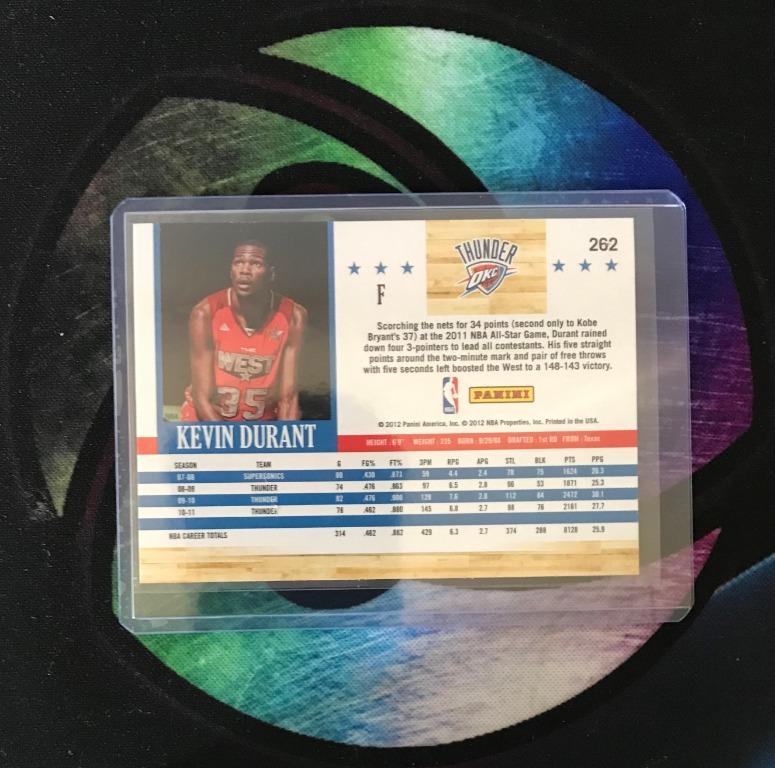 2011-12 Hoops #262 Kevin Durant (Category: Raw Singles) located in Makati City. Submitted by dcjacob (Listing ID 1095517038, Image 2). Description: Card/s Location: Makati - Near City Hall Payment: Thru GCash, BPI & Security Bank Happy Collecting <(^_^)>.