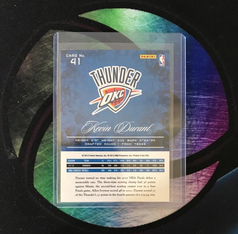 2012-13 Prestige #41 Kevin Durant (Category: Raw Singles) located in Makati City. Submitted by dcjacob (Listing ID 1095516820, Image 2). Description: Card/s Location: Makati - Near City Hall Payment: Thru GCash, BPI & Security Bank Happy Collecting <(^_^)>.
