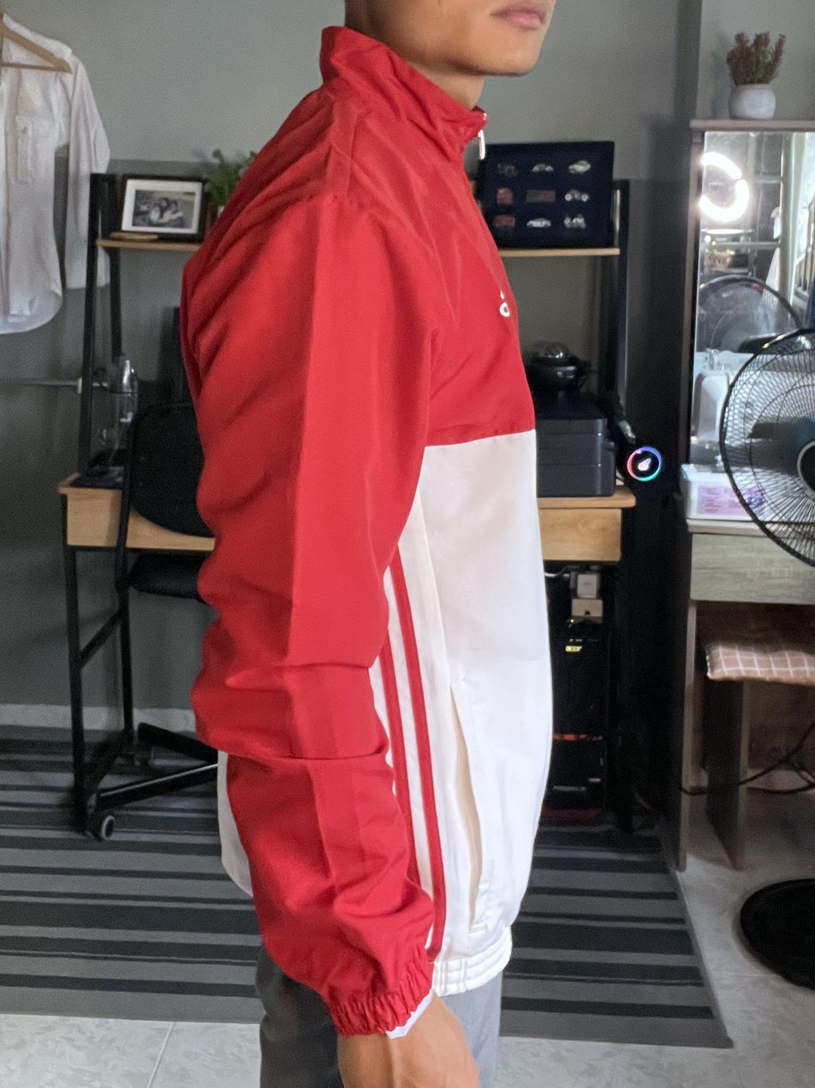 Red white adidas jacket cheap