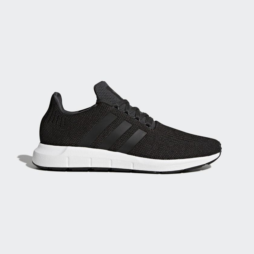 Adidas swift run heather black & white shoes sales