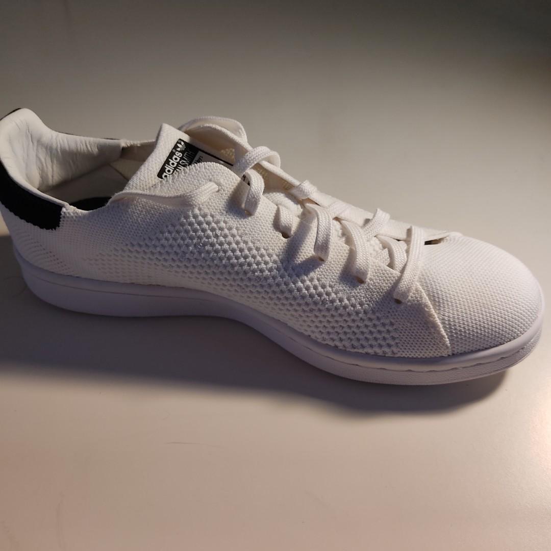 Adidas stan smith primeknit white black top