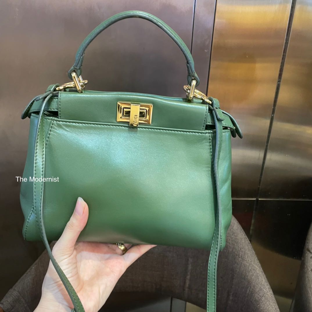 fendi mini peekaboo green