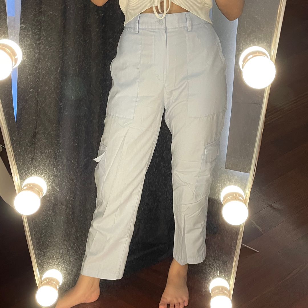 baby blue cargo pants, Fesyen Wanita, Pakaian Wanita, Bawahan di Carousell