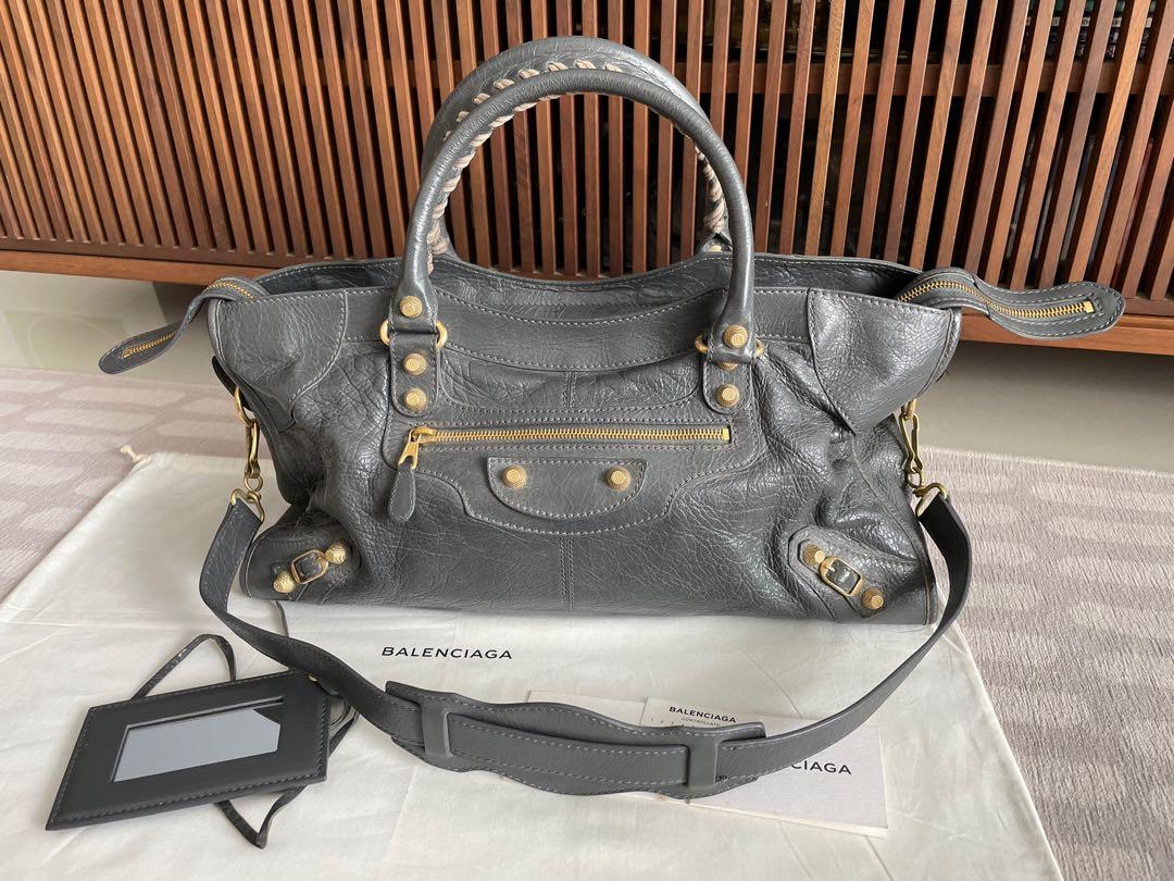 dragt Intensiv Forbigående BALENCIAGA Gray Lambskin Leather Part time Giant 21 Gold Tote Bag with  detachable shoulder strap, retail $2600, mint like new!, Luxury, Bags &  Wallets on Carousell