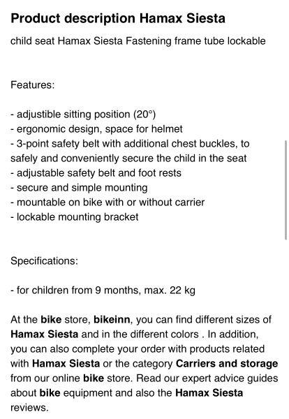 Hamax shop siesta instructions