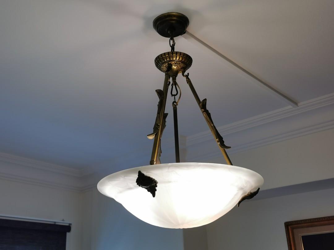 Ceiling lighting (Category: Lighting) located in Singapore. Submitted by graceng.hee (Listing ID 1095495441, Image 2). Description: Rustic ceiling lighting. Simple and unique design. Great for placement at dinning area. Comes with warm white light tone which gives a cosy warm ambience. Used 3 x E27 light bulbs. Well maintained. Can view from pictures. Self collect at Choa Chu Kang area..