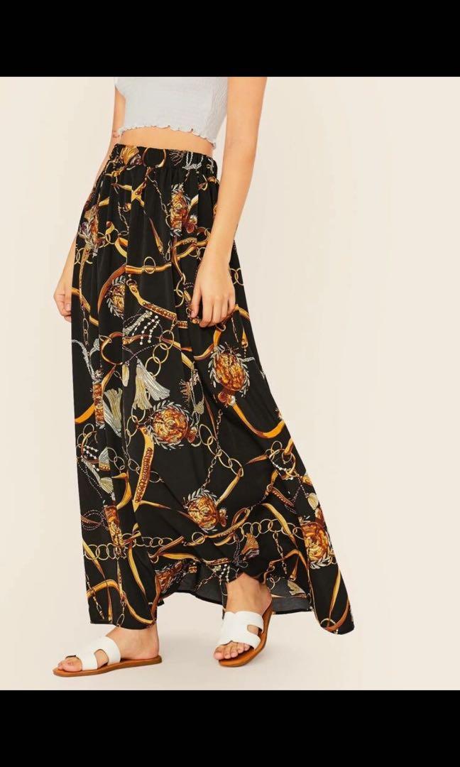 Chain print hotsell maxi skirt