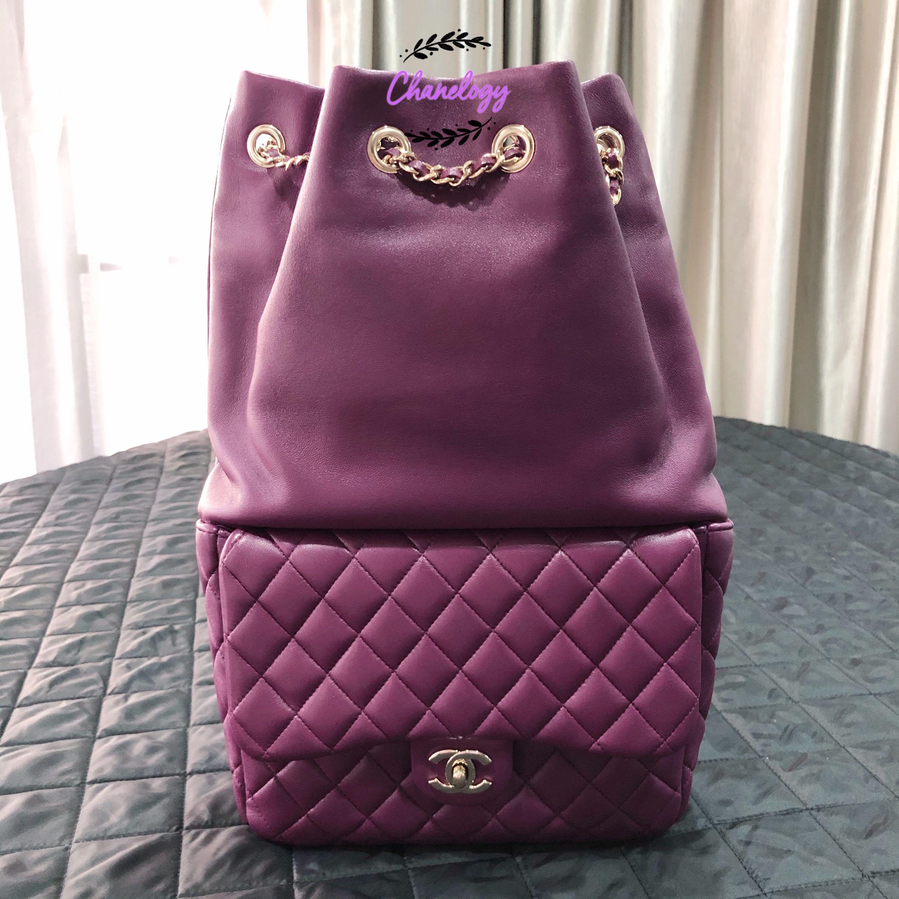 Chanel Drawstring Backpack In Purple, Luxury, Bags & Wallets on