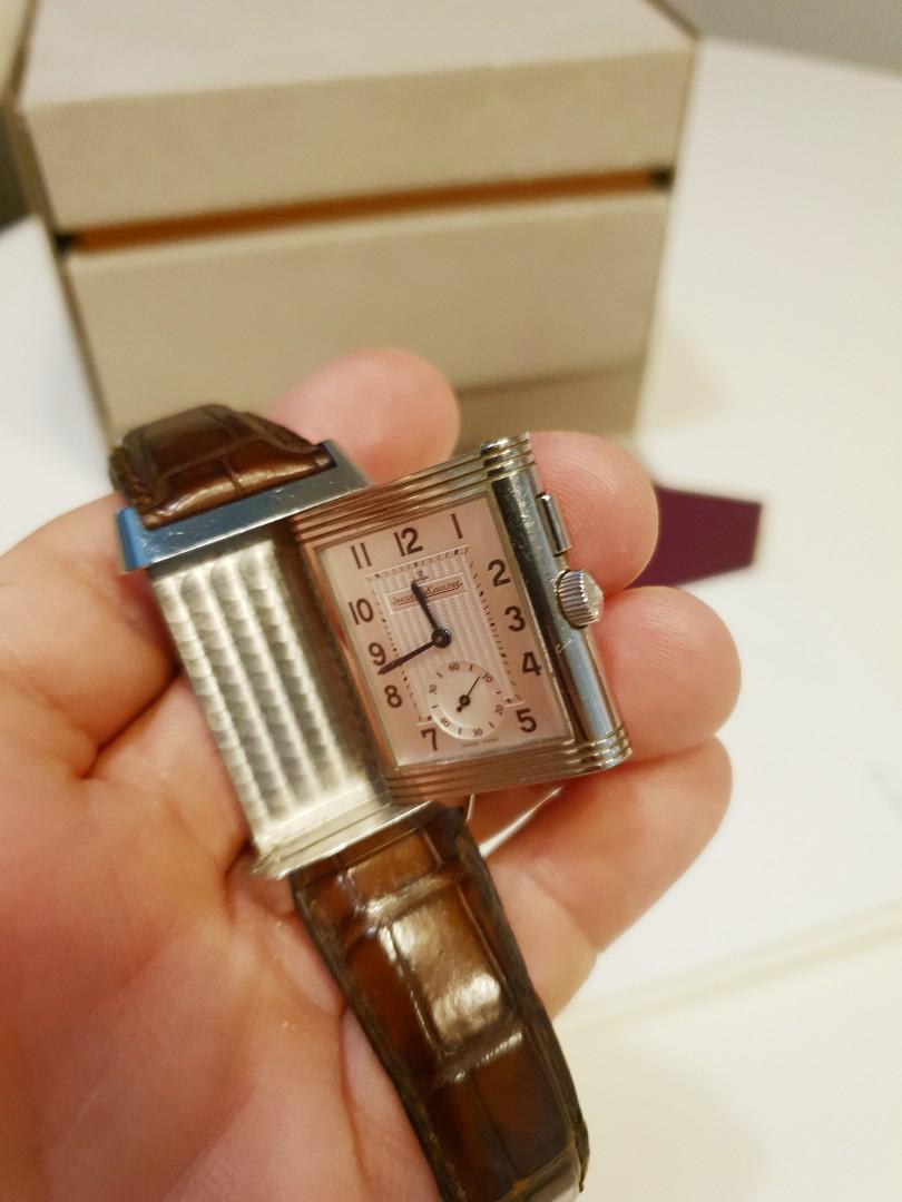 CHEAPEST Jaeger LeCoultre Reverso Duo Manual Winding Stainless Steel with Brown Leather Strap Small Size