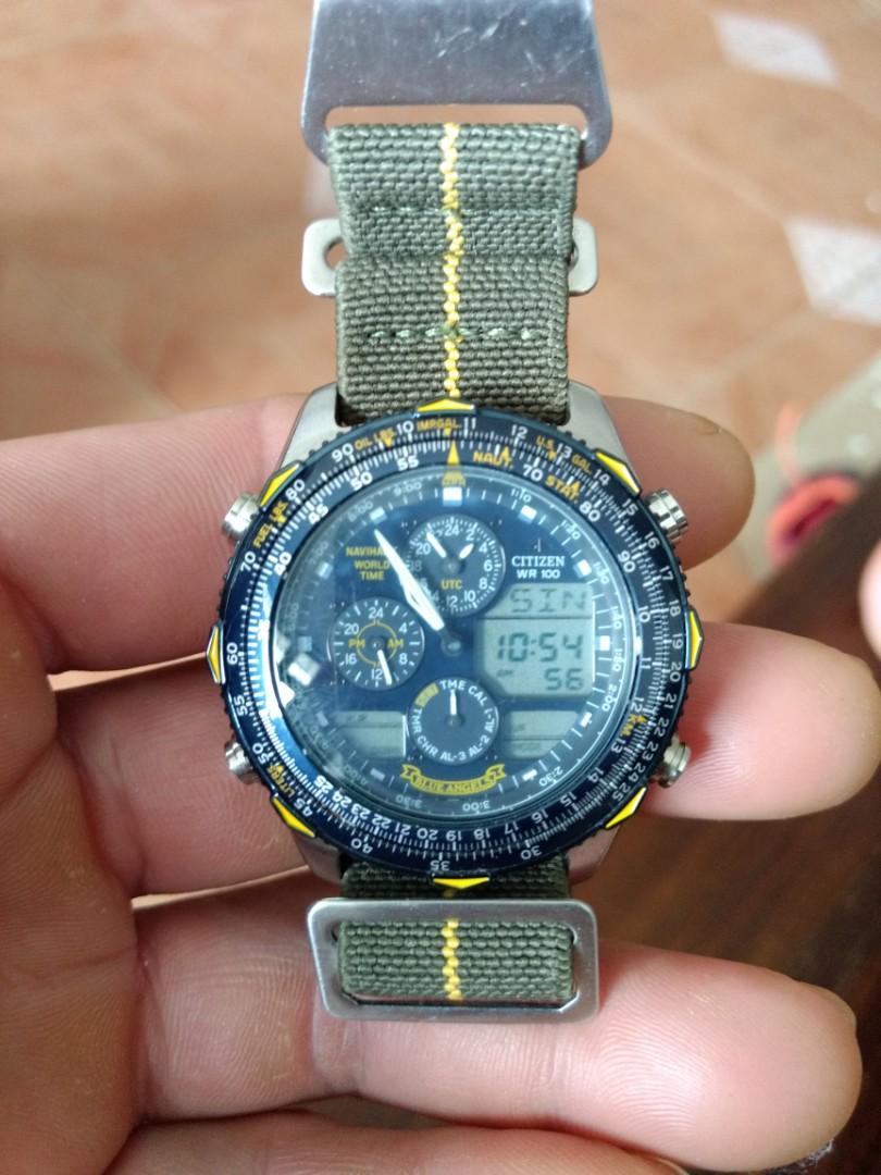 Citizen blue angel nighthawk not seiko casio g shock bulova Timex, Men's  Fashion, Watches & Accessories, Watches on Carousell