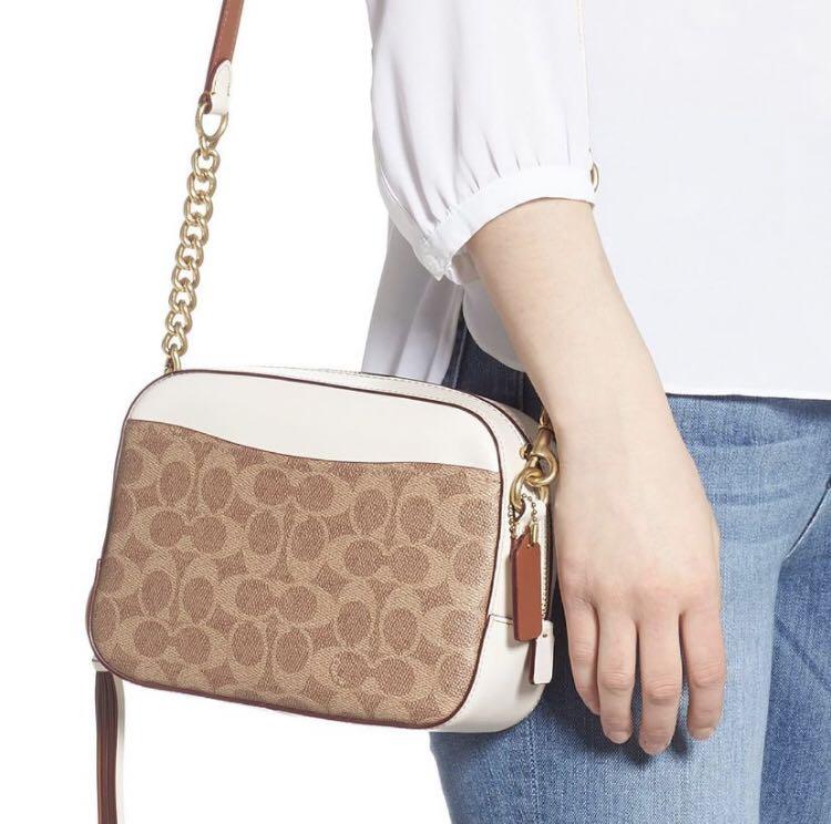 Coach Camera Bag in Signature White, Luxury, Bags & Wallets on Carousell