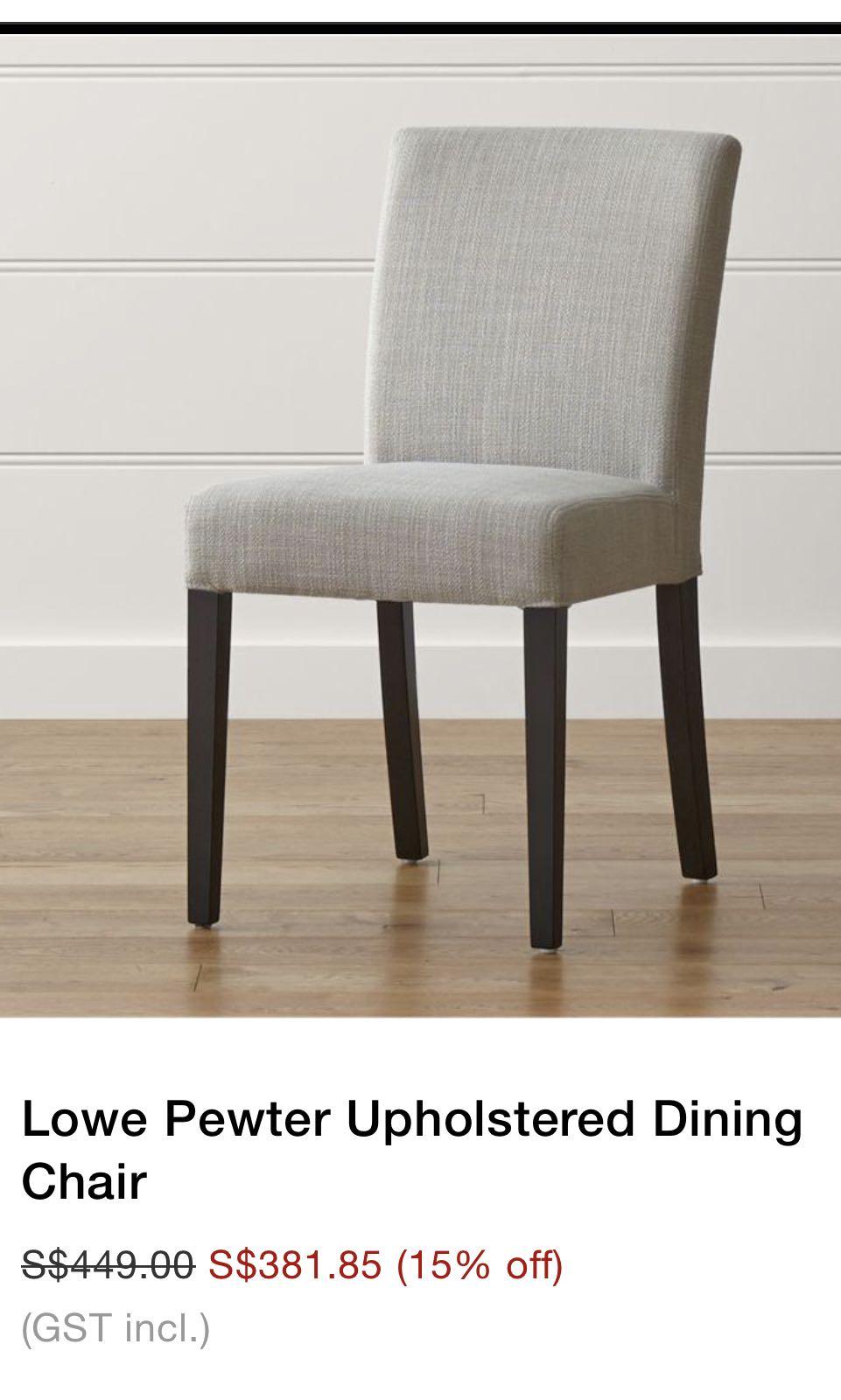 Lowe pewter cheap leather dining chair