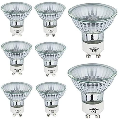 Eex Gu10 Halogen Spotlight Bulbs 50w Pack Of 8 Gu10 Halogen Light Bulbs Ac 220 240v 400 Lumen 2700k Warm White Dimmable Halogen Bulbs Energy Class C Furniture Home Living Lighting