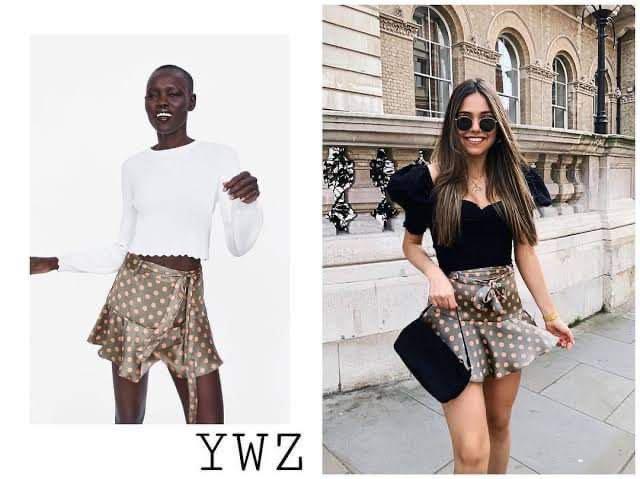 Excellent condition Zara dotted silk skirt xs 26 waist Women s Fashion Bottoms Skirts on Carousell