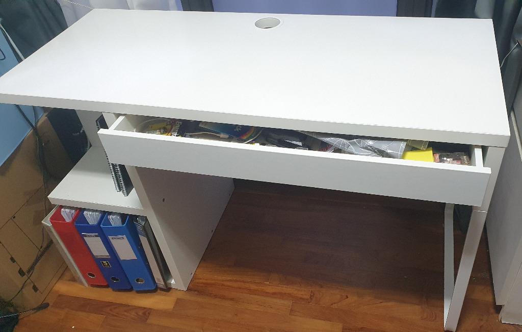 IKEA Mickedeskwithintegratedstorage (white), Furniture & Home Living, Furniture, Tables