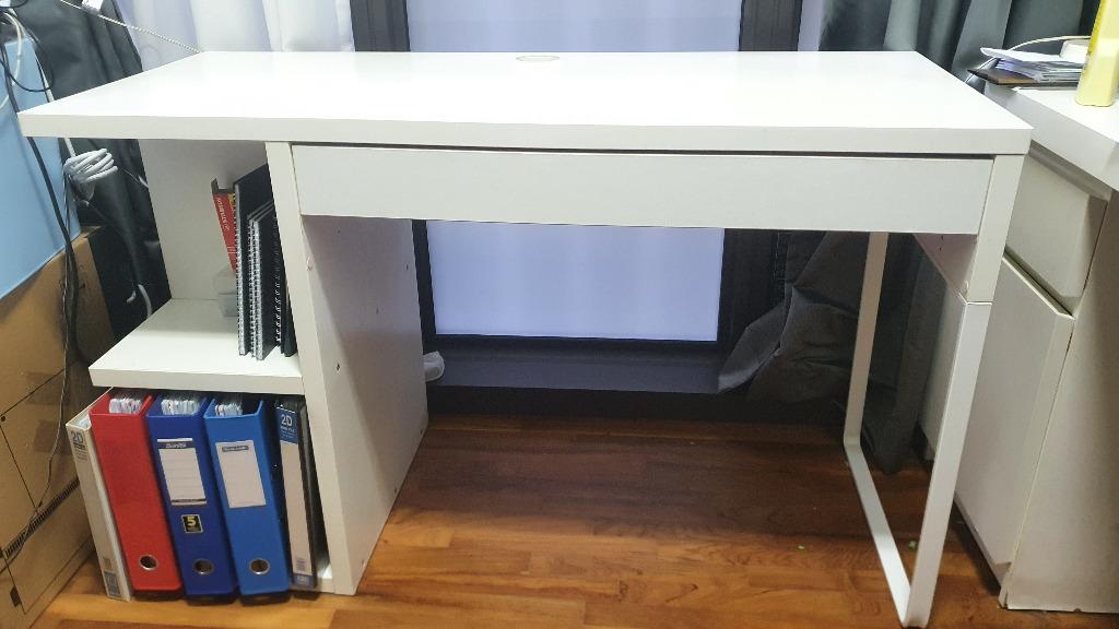 IKEA Mickedeskwithintegratedstorage (white), Furniture & Home Living, Furniture, Tables