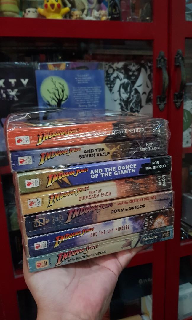 Indiana Jones Book Set (7 Books) (Category: Storybooks) located in Quezon City. Submitted by aklathiraya (Listing ID 1095447664, Image 3). Description: Indiana Jones Book Set The Secret of the Sphinx (Max McCoy) Seven Veils (Rob MacGregor) Dance of the Giants (Rob MacGregor) Dinosaur Egg (Max McCoy) Genesis Deluge (Rob MacGregor) Sky Pirates (Martin Caidin) Philosopher's Stone (Max McCoy) Mass Market Paperback in Good Condition Payment Thru GCash
