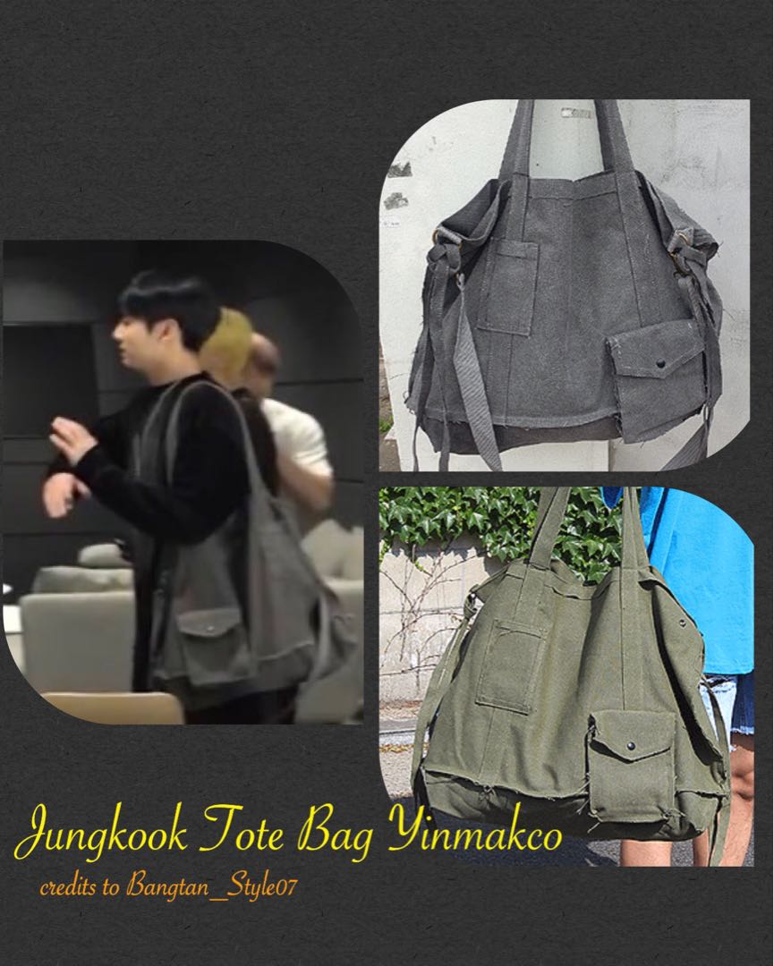 Yinmakco] BTS Jungkook Pick Strap Big Cross Tote Bag (2 Colors
