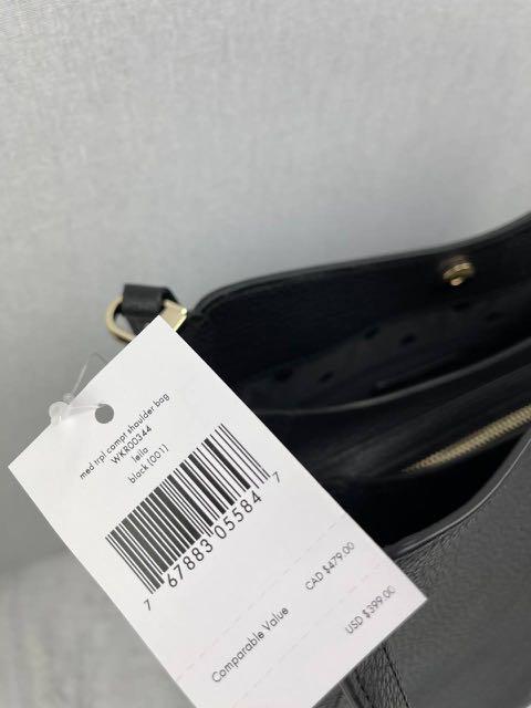 Kate Spade Leila Medium Triple Comp Shoulder Bag in Black, Luxury, Bags &  Wallets on Carousell