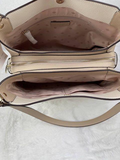 Kate Spade Leila Medium Triple Comp Shoulder Bag In Warmbeige Multi