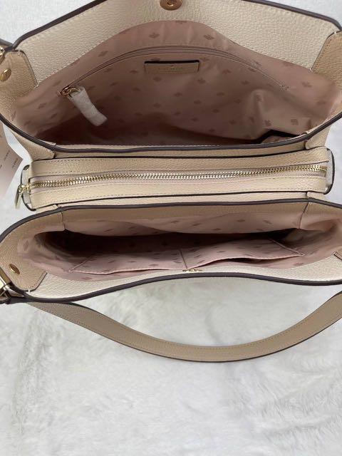 Kate Spade Leila Medium Triple Comp Shoulder Bag In Warmbeige Multi,  Luxury, Bags & Wallets on Carousell