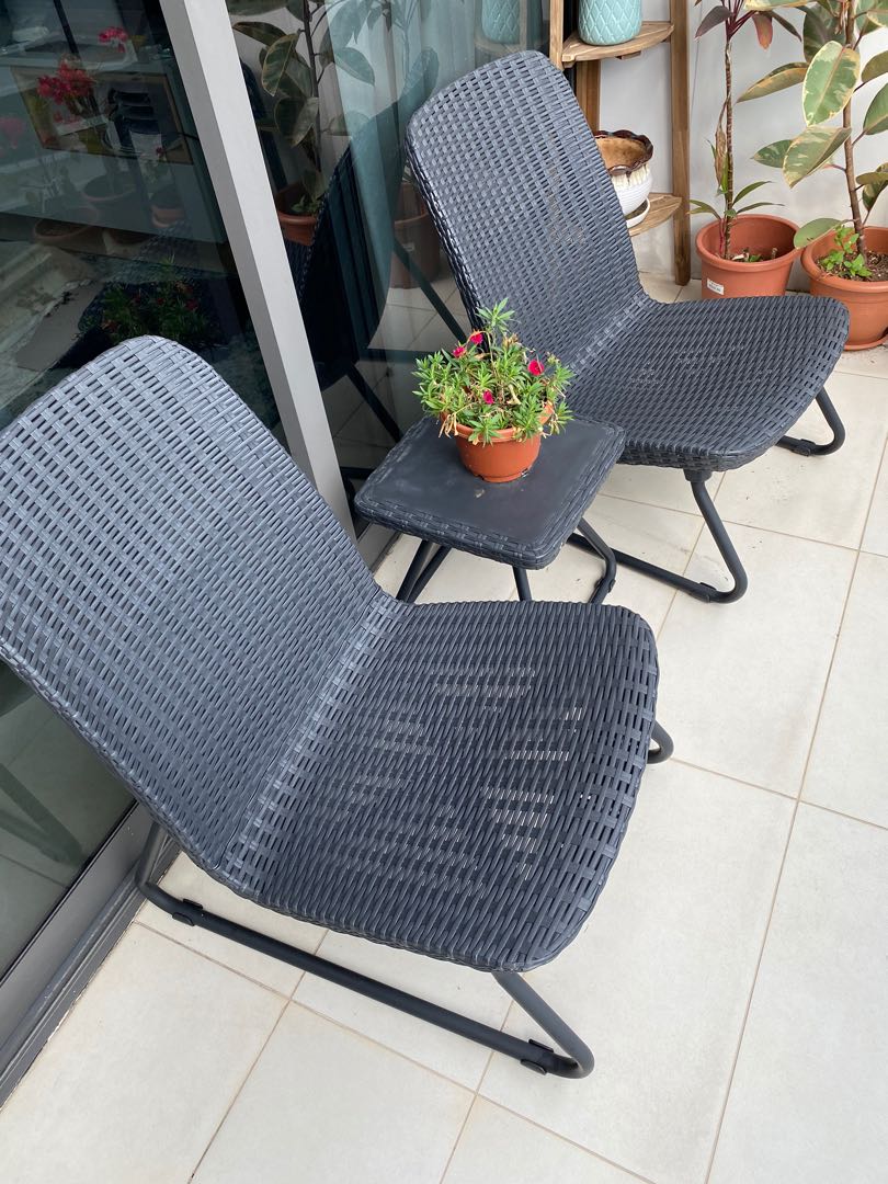 Keter rio chair & discount table outdoor patio set