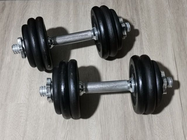 Kettler 15KG Cast Iron Dumbbell, Sports Equipment, Exercise