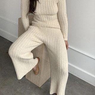 Kordal Studio Florence Ribbed Pant Cream Cotton High Waist Wide Leg Knit Sweater Pants Slow Fashion Kordal Studio Florence Ribbed Pant Cream Cotton High Waist Wide Leg Knit Sweater Pants Slow Fashion