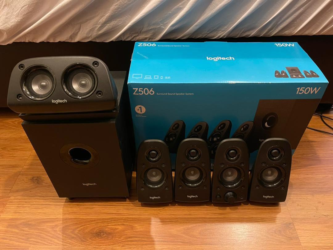 Logitech Z506 Surround Sound Home Theater Speaker System, Audio
