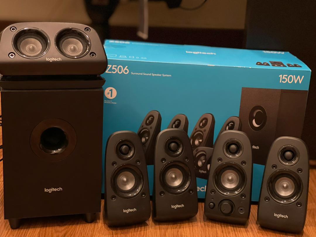 Logitech Z506 Surround Sound Home Theater Speaker System, Audio