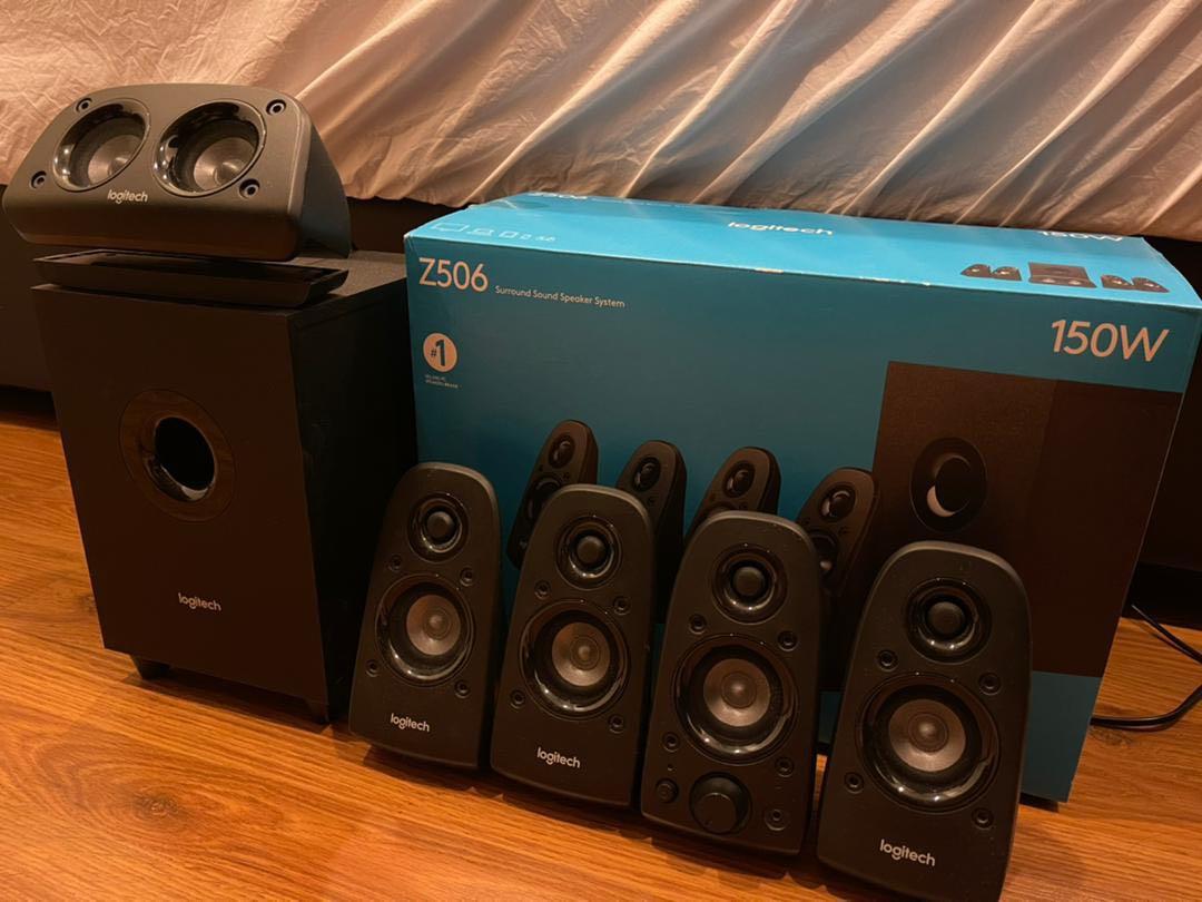 Logitech Z506 Surround Sound Home Theater Speaker System, Audio