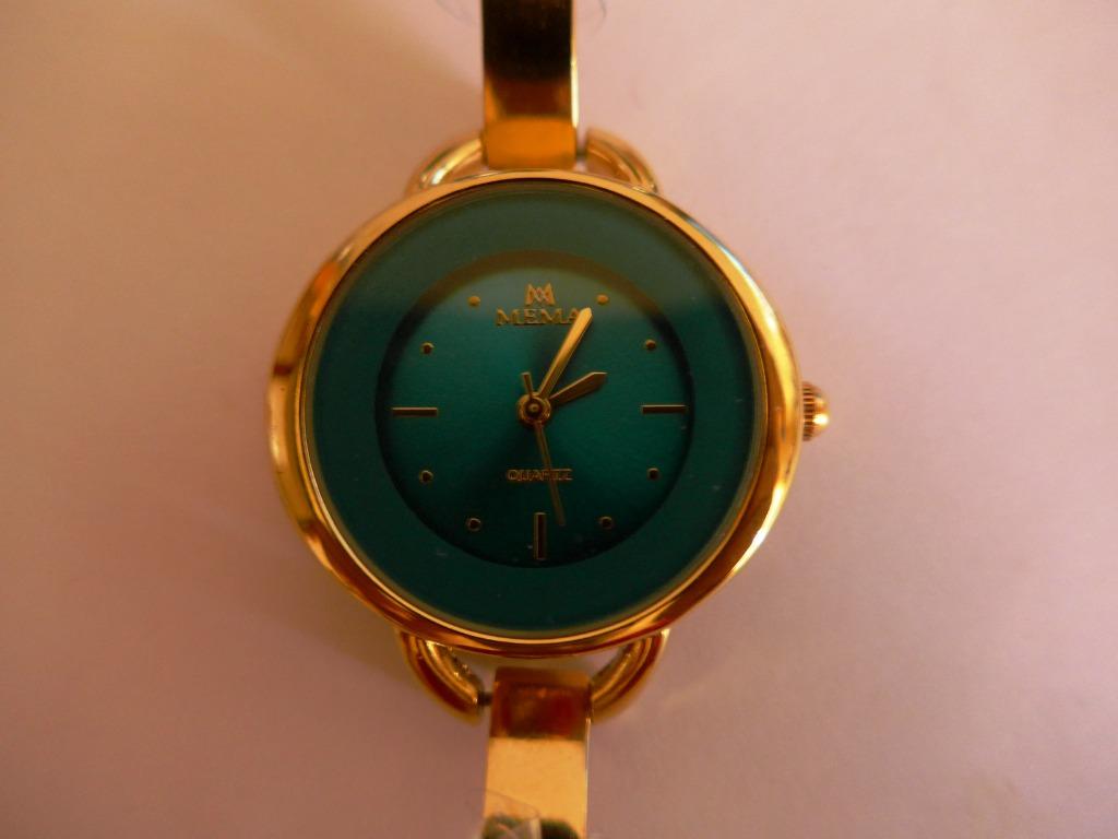 Mema Quartz Oval Green Dial Watch for Lady