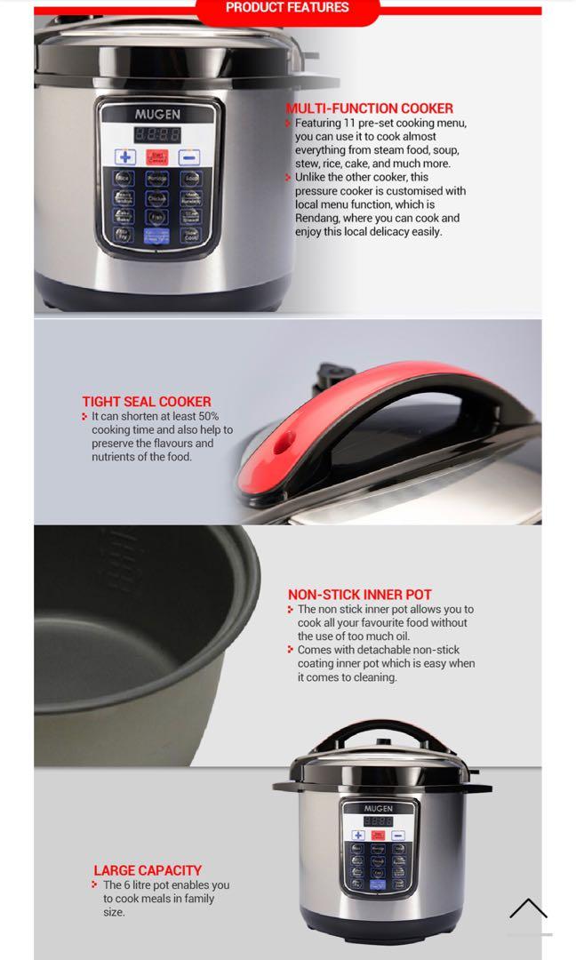 Mugen Smart Pressure Cooker TV Home Appliances Kitchen